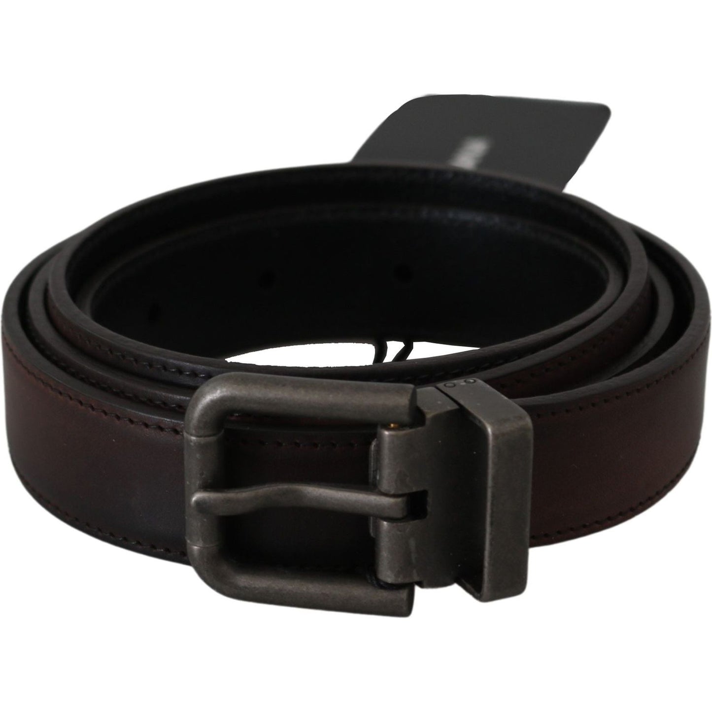 Dolce & Gabbana Elegant Leather Belt in Classic Brown Belt Dolce & Gabbana Black