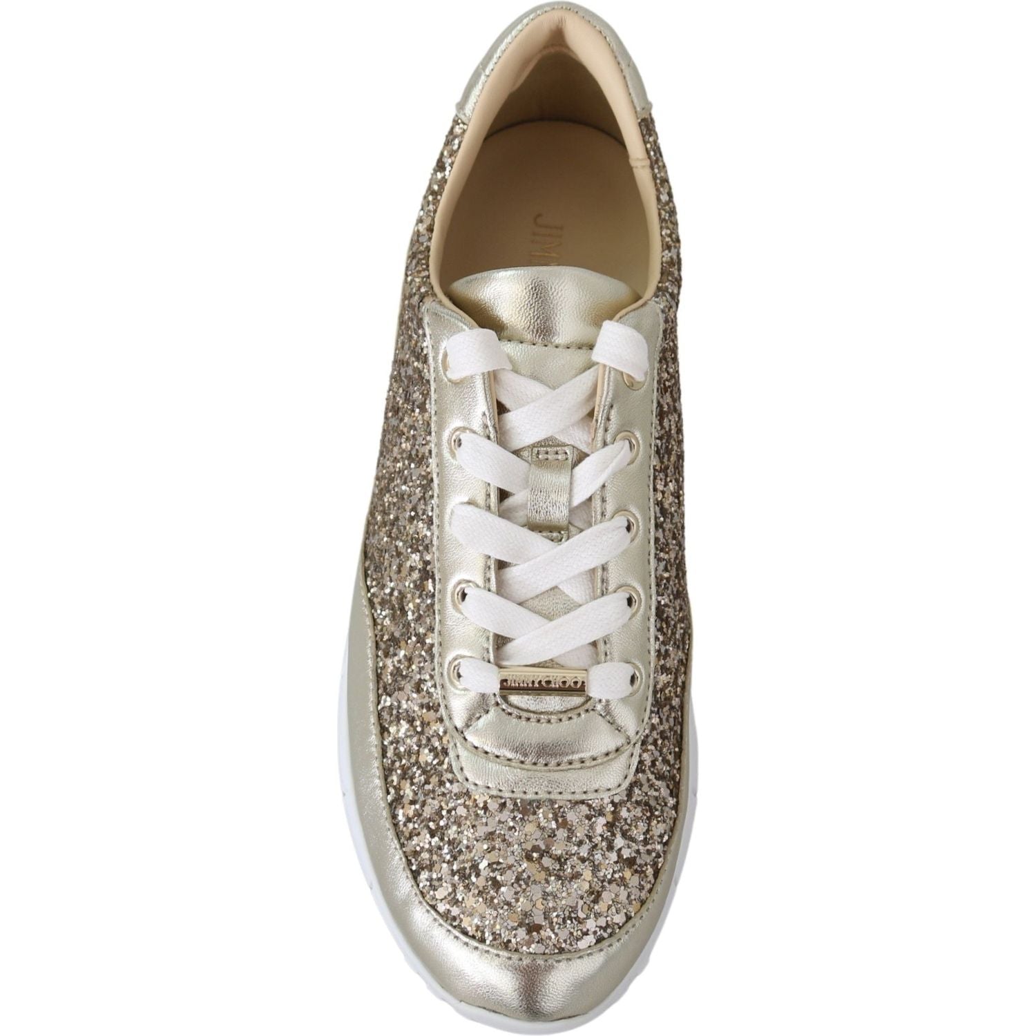 Jimmy Choo Gold Leather Antique Monza Sneakers