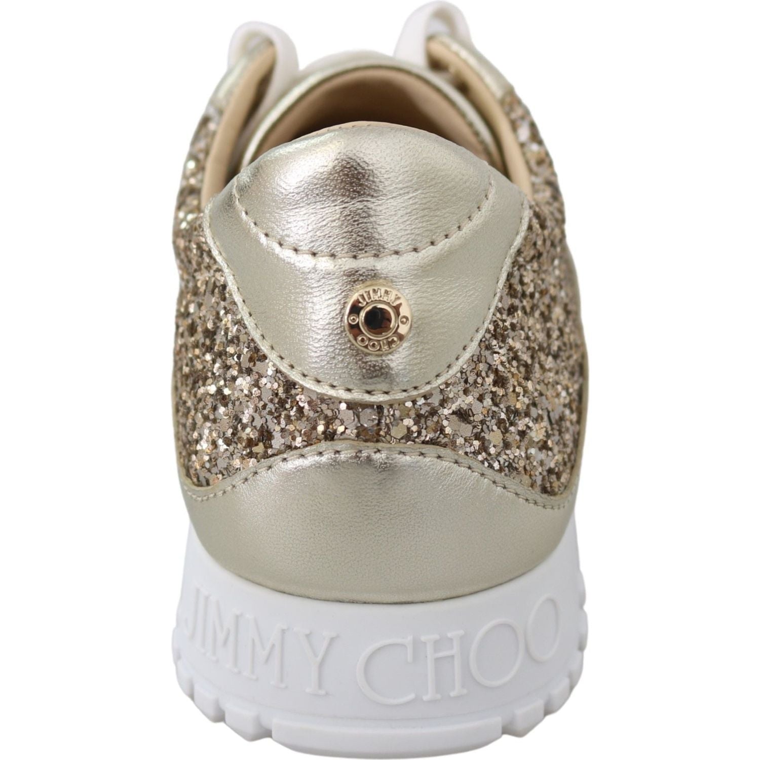 Jimmy Choo Gold Leather Antique Monza Sneakers