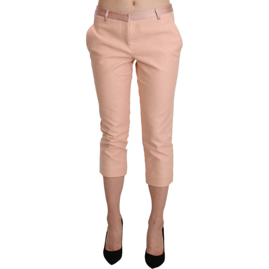 Ermanno Scervino Pink Low Waist Skinny Cropped Capri Pants Ermanno Scervino