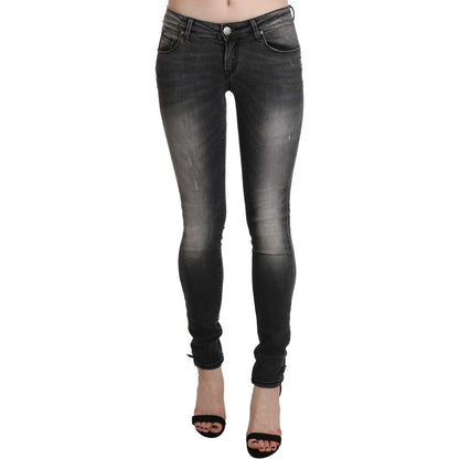 Acht Black Gray Washed Skinny Trouser Cotton Jeans Acht