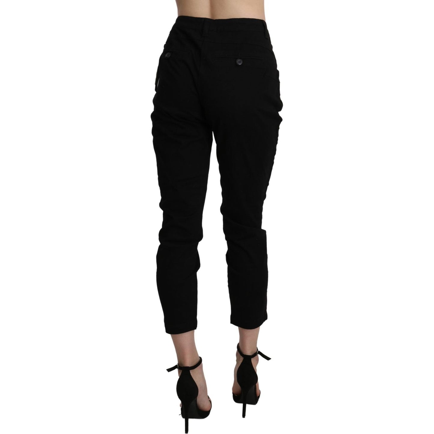 Acht Chic High Waist Cropped Black Jeans Jeans & Pants Acht