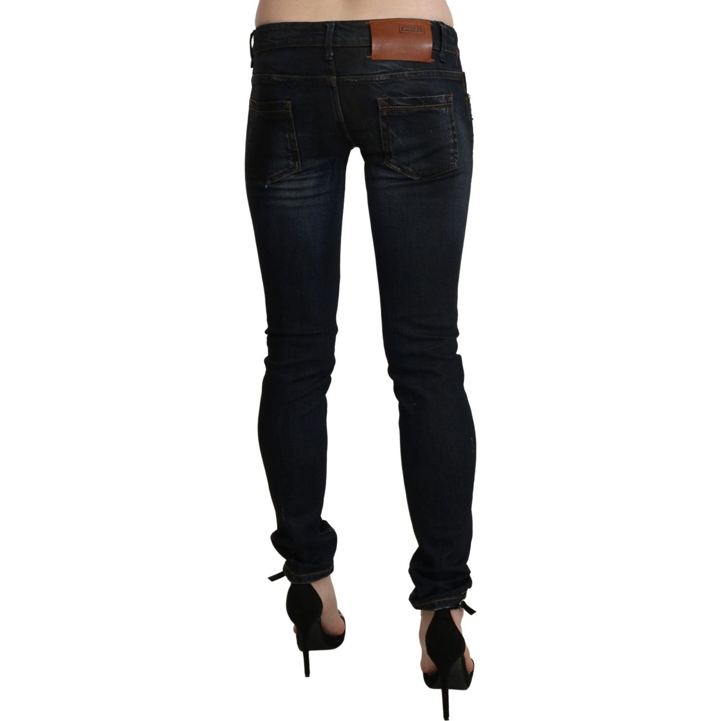 Acht Black Washed Low Waist Skinny Denim Jeans Acht
