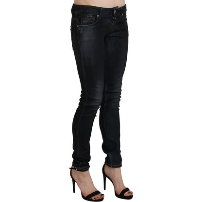 Acht Black Washed Low Waist Skinny Denim Jeans Acht