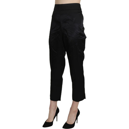 BENCIVENGA Black High Waist Straight Cropped Dress Trouser Pants BENCIVENGA