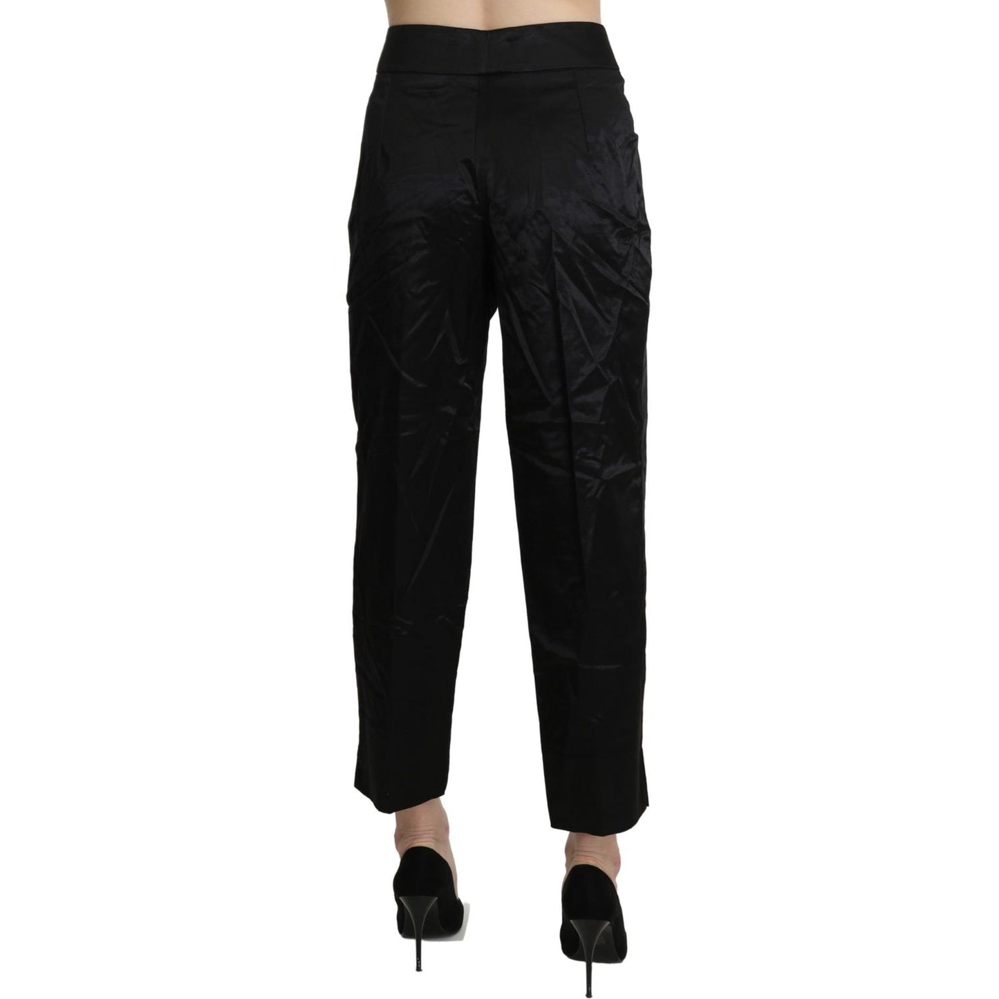 BENCIVENGA Black High Waist Straight Cropped Dress Trouser Pants BENCIVENGA