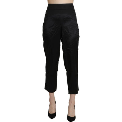 BENCIVENGA Black High Waist Straight Cropped Dress Trouser Pants BENCIVENGA