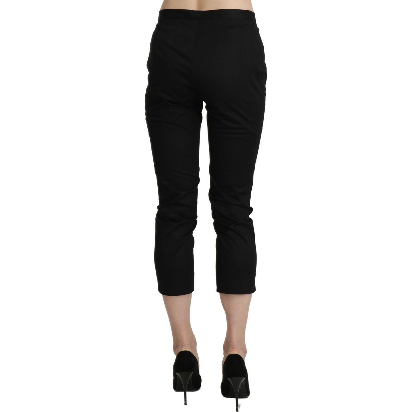 BENCIVENGA Black High Waist Skinny Cropped Dress Trouser Pants BENCIVENGA