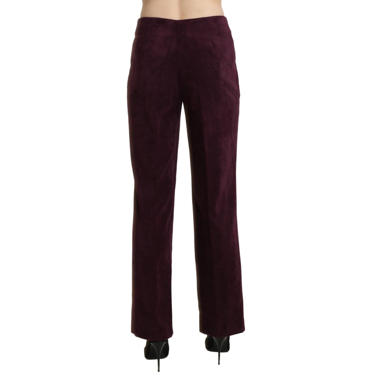 BENCIVENGA Elegant High Waist Straight Purple Pants BENCIVENGA