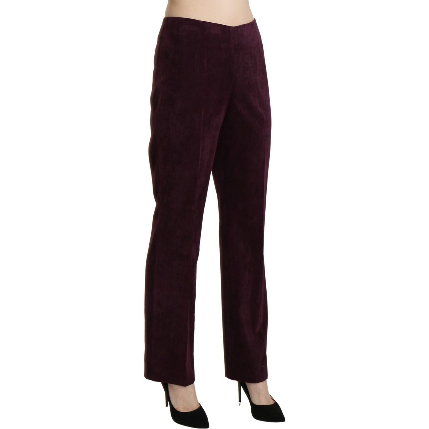 BENCIVENGA Elegant High Waist Straight Purple Pants BENCIVENGA