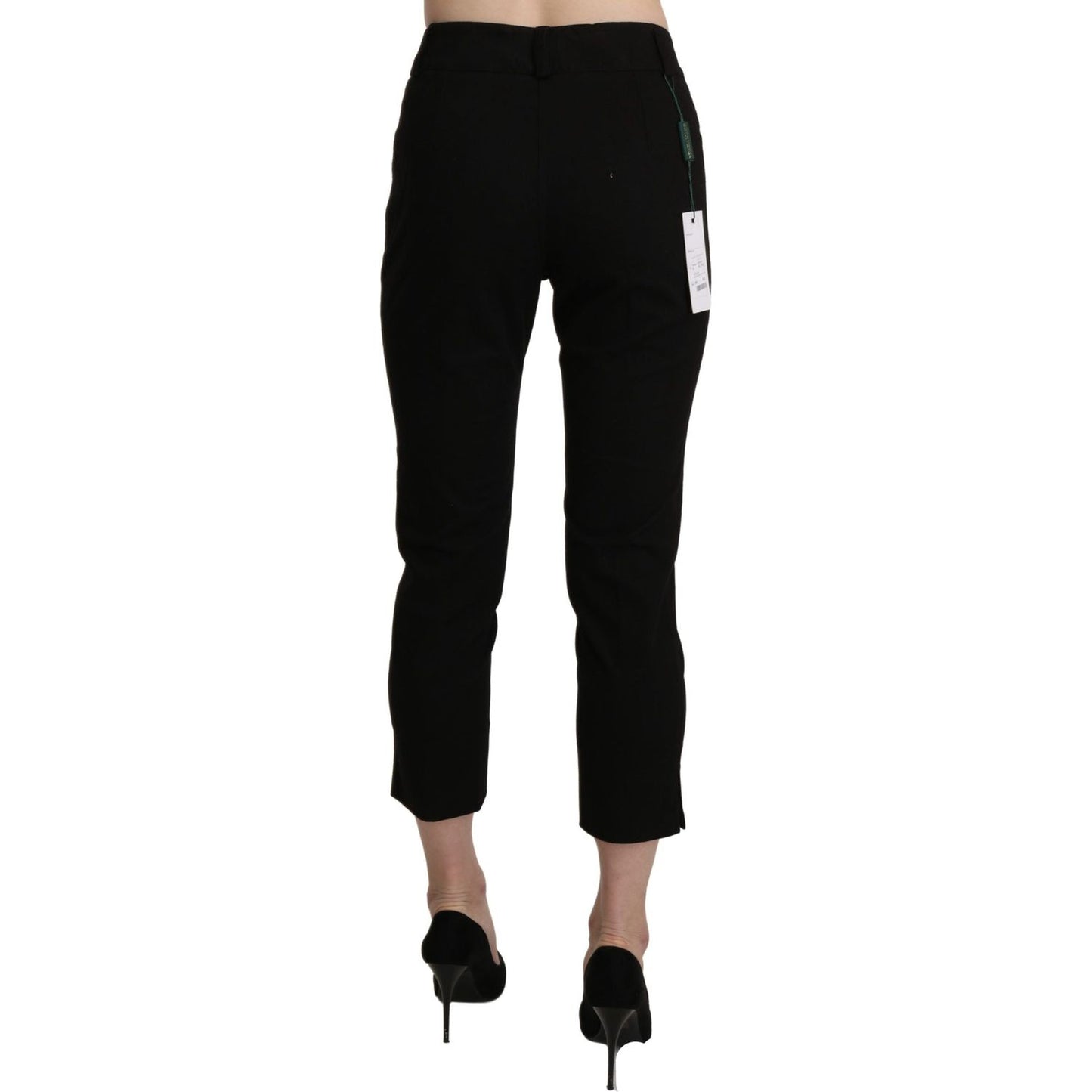 BENCIVENGA Black High Waist Skinny Cropped Dress Trouser Pants BENCIVENGA