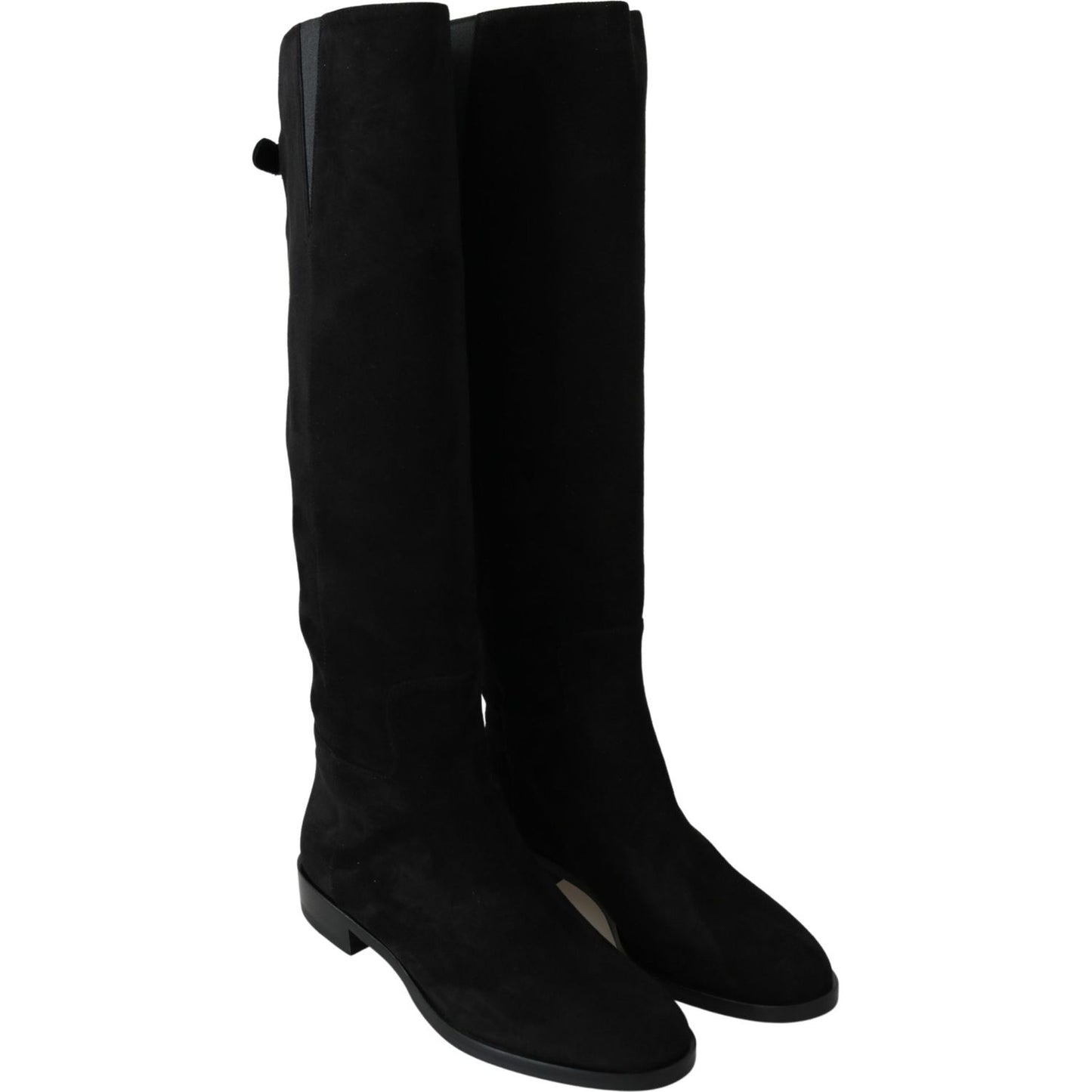 Dolce & Gabbana Elegant Black Suede Knee High Boots Dolce & Gabbana