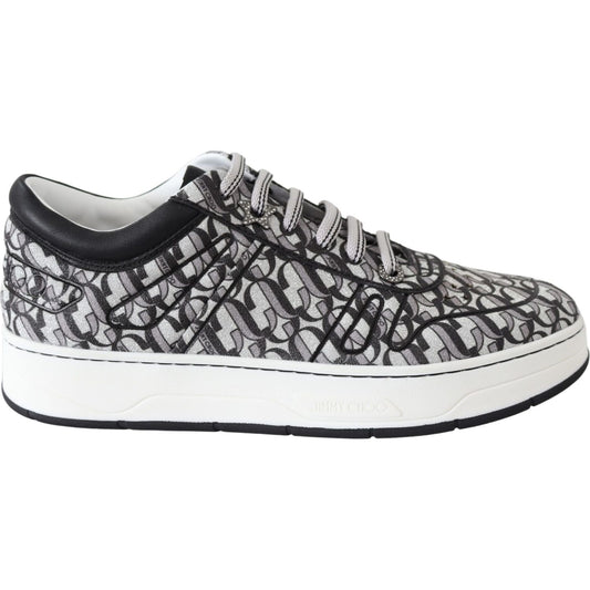 Jimmy Choo Silver Black Glitter Hawaii Sneakers Jimmy Choo