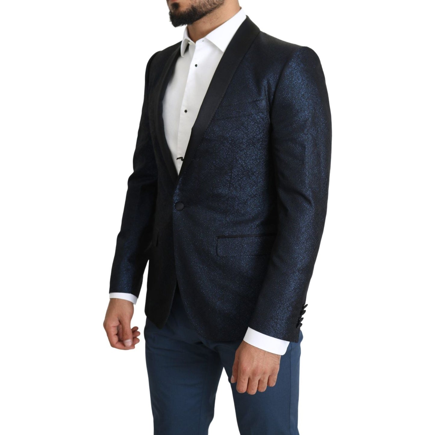 Dolce & Gabbana Elegant Martini Blue Slim Fit Blazer Dolce & Gabbana