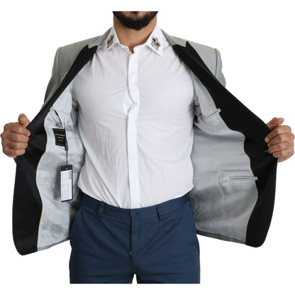 Dolce & Gabbana Light Gray Single Breasted SARTORIA Blazer Dolce & Gabbana
