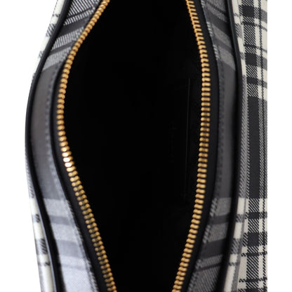 Versace Grey Fabric & Leather Crossbody Bag Crossbody Bag