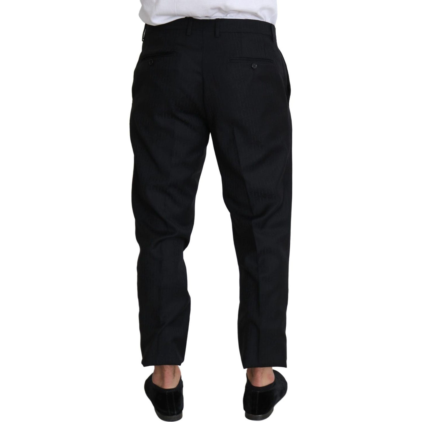 Dolce & Gabbana Black Wool Skinny Cropped Trouser Dress