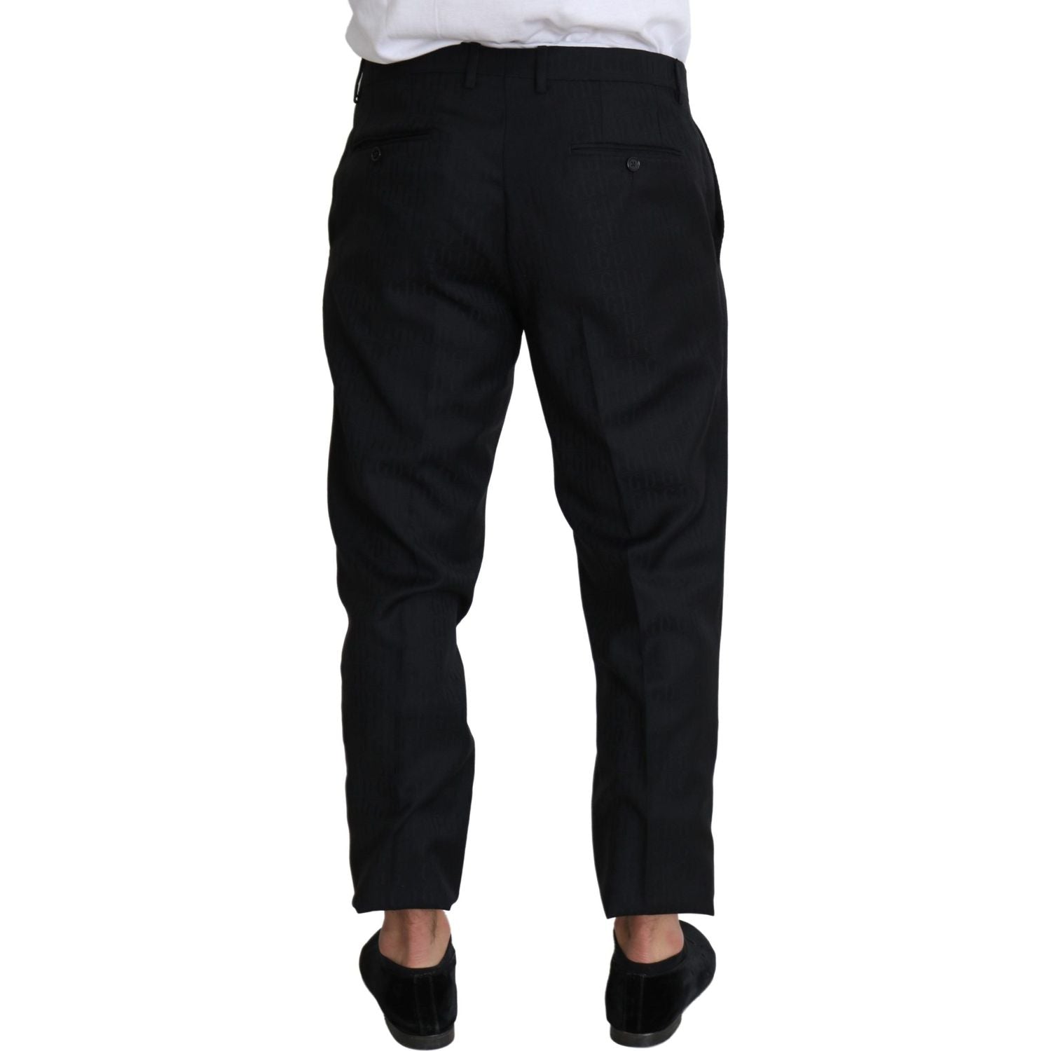 Dolce & Gabbana Black Wool Skinny Cropped Trouser Dress