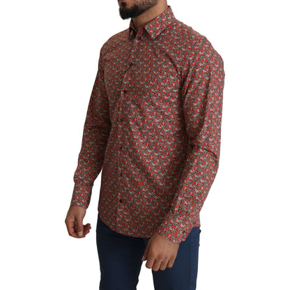 Dolce & Gabbana Red Printed Knight Formal Dress MARTINI Shirt Dolce & Gabbana