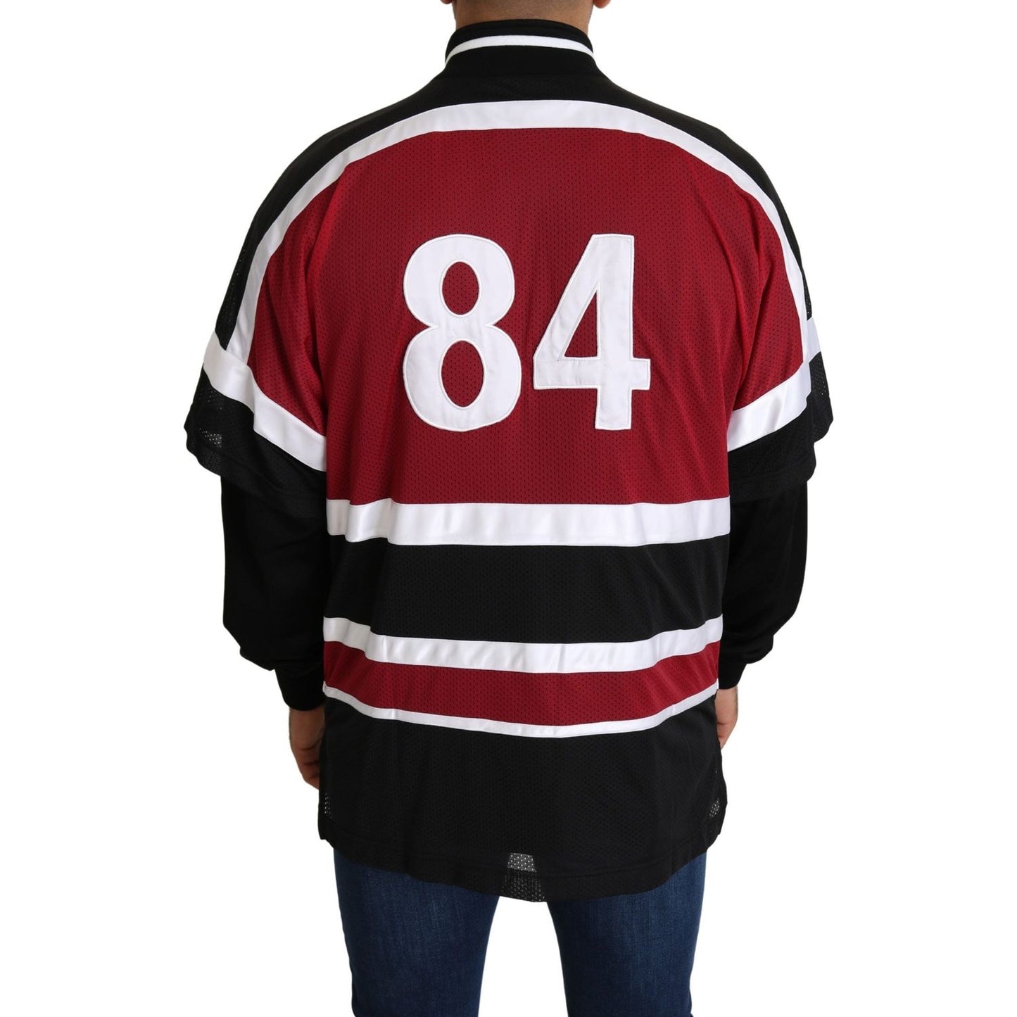 Dolce & Gabbana Red Black AMORE Sport Full Zipper Sweater Dolce & Gabbana