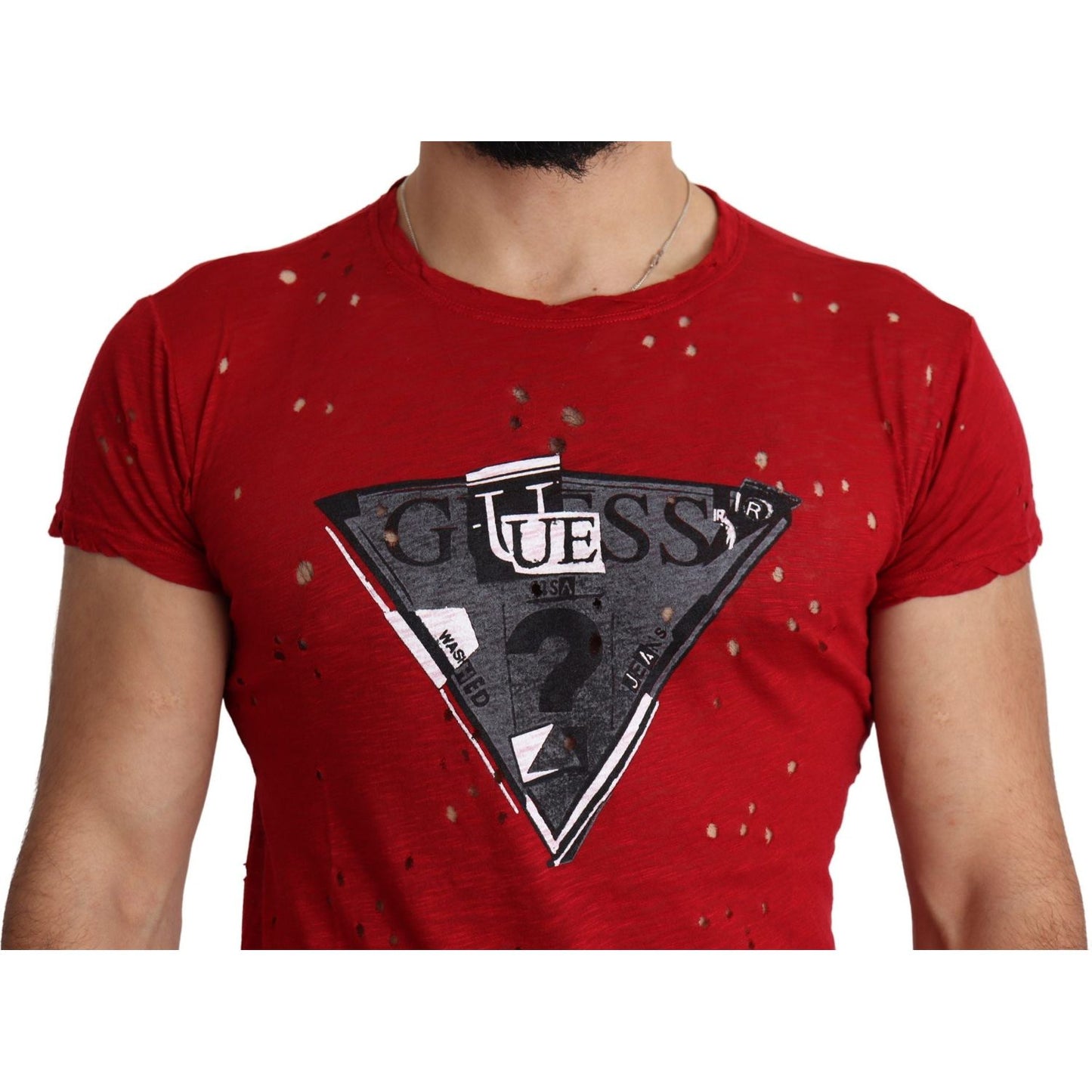 Guess Radiant Red Cotton Tee Perfect For Everyday Style Guess