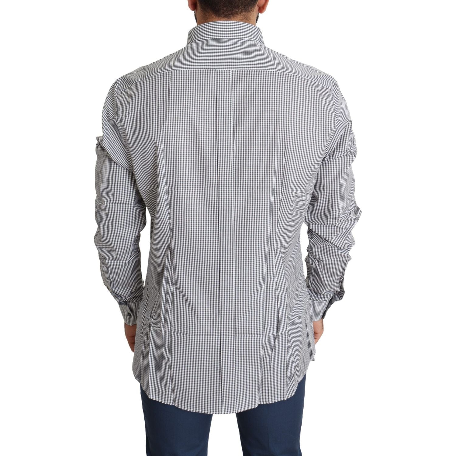 格纹修身棉质衬衫