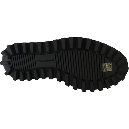 Dolce & Gabbana Black Rubberized Calfskin Chunky Derby Vulcano Shoes Dolce & Gabbana