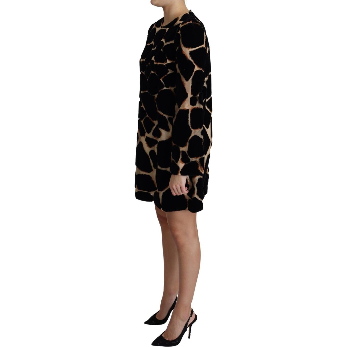 Dolce & Gabbana Chic Giraffe Print Shift Mini Dress Dolce & Gabbana