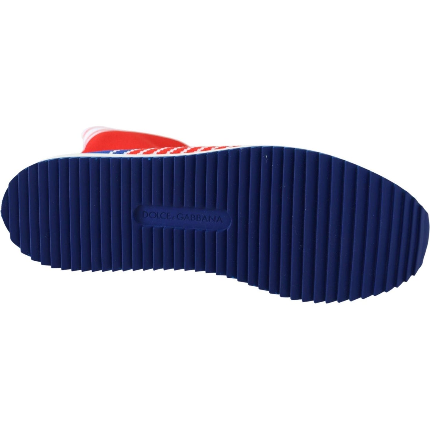 Dolce & Gabbana Blue Red Sorrento Logo Sneakers Socks Shoes Dolce & Gabbana