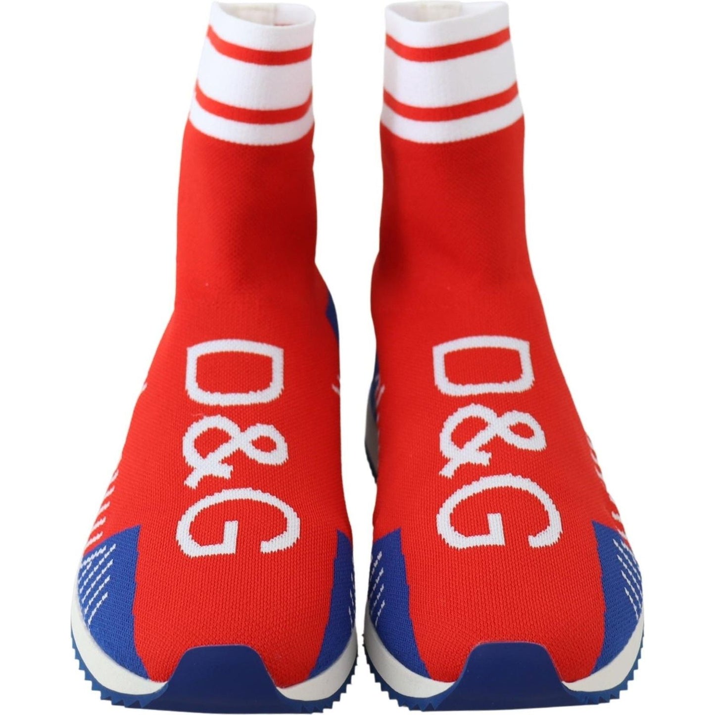 Dolce & Gabbana Blue Red Sorrento Logo Sneakers Socks Shoes Dolce & Gabbana