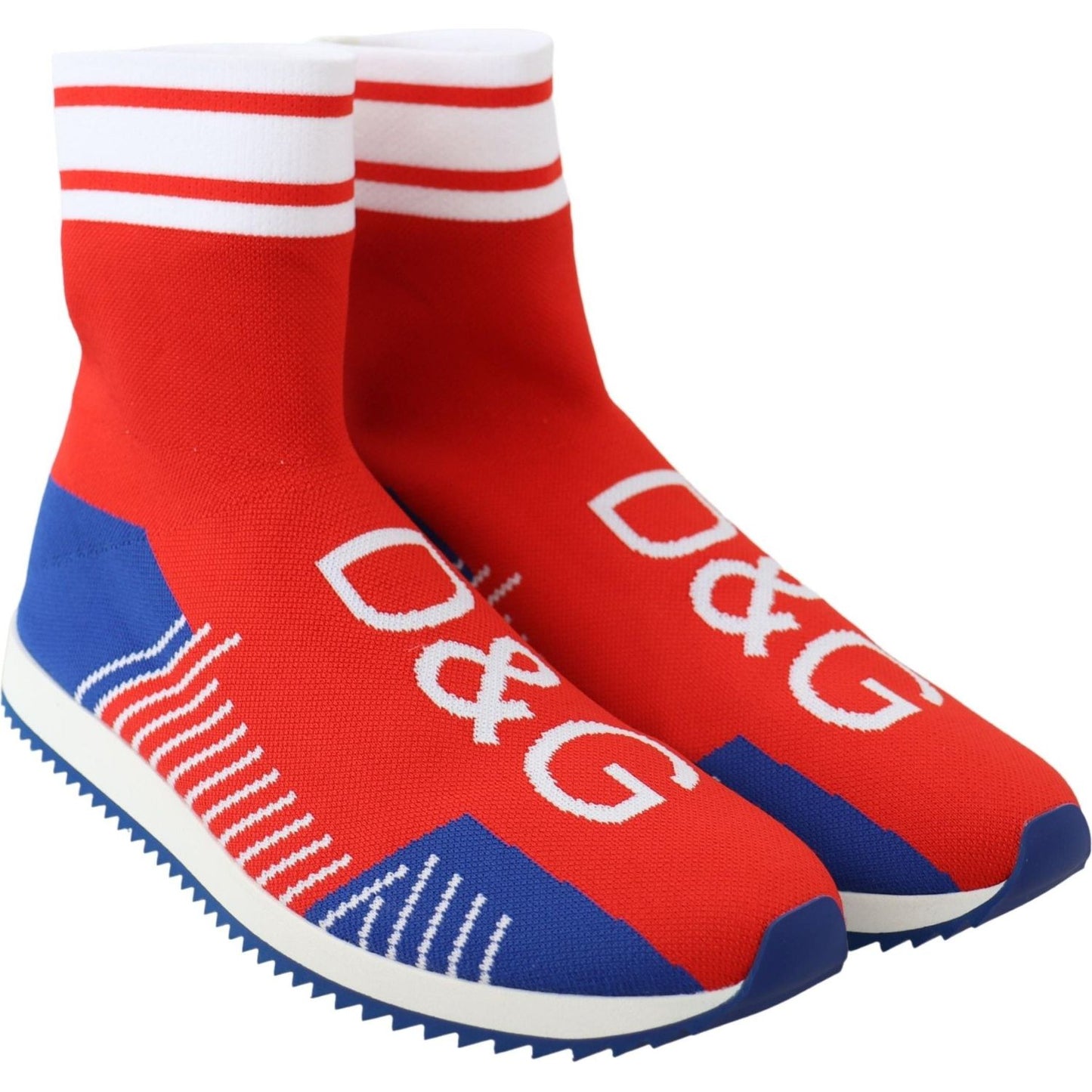 Dolce & Gabbana Blue Red Sorrento Logo Sneakers Socks Shoes Dolce & Gabbana