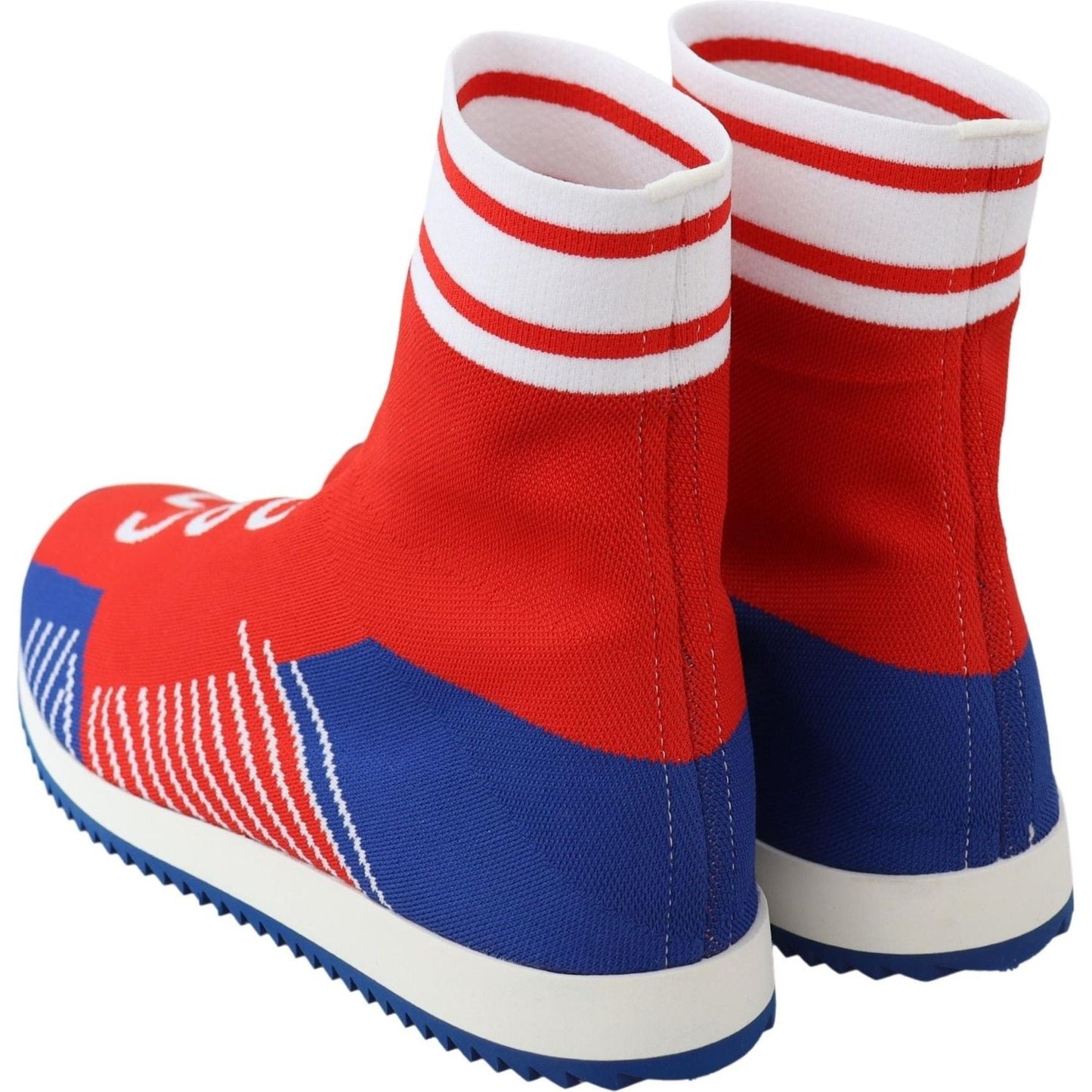 Dolce & Gabbana Blue Red Sorrento Logo Sneakers Socks Shoes Dolce & Gabbana