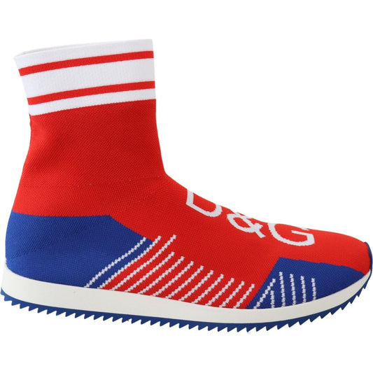 Dolce & Gabbana Blue Red Sorrento Logo Sneakers Socks Shoes Dolce & Gabbana
