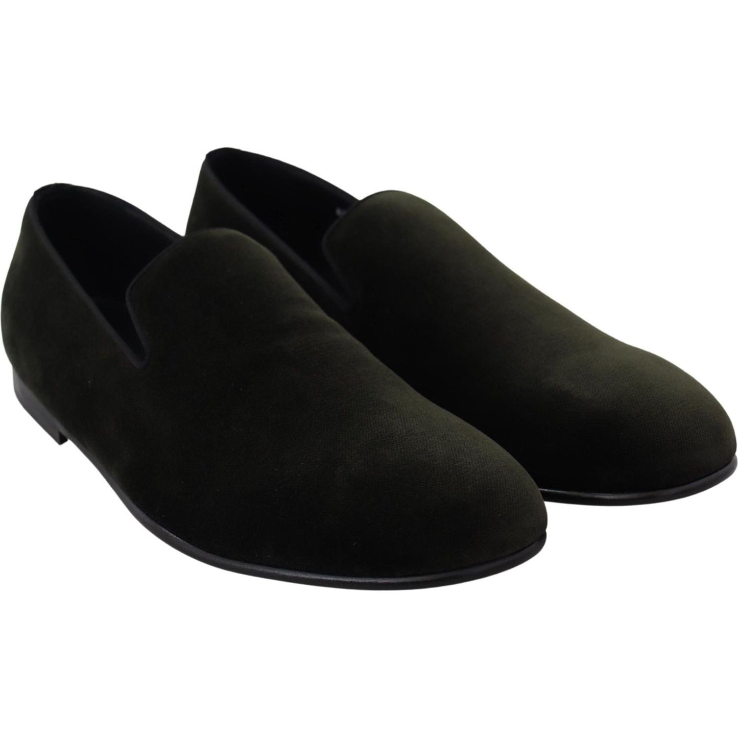 Dolce & Gabbana Green Velvet Slip On Mens Loafers Shoes Dolce & Gabbana