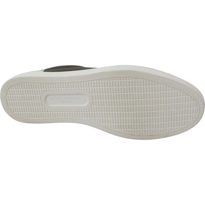 Dolce & Gabbana White Green Leather Low Top Sneakers Shoes Dolce & Gabbana