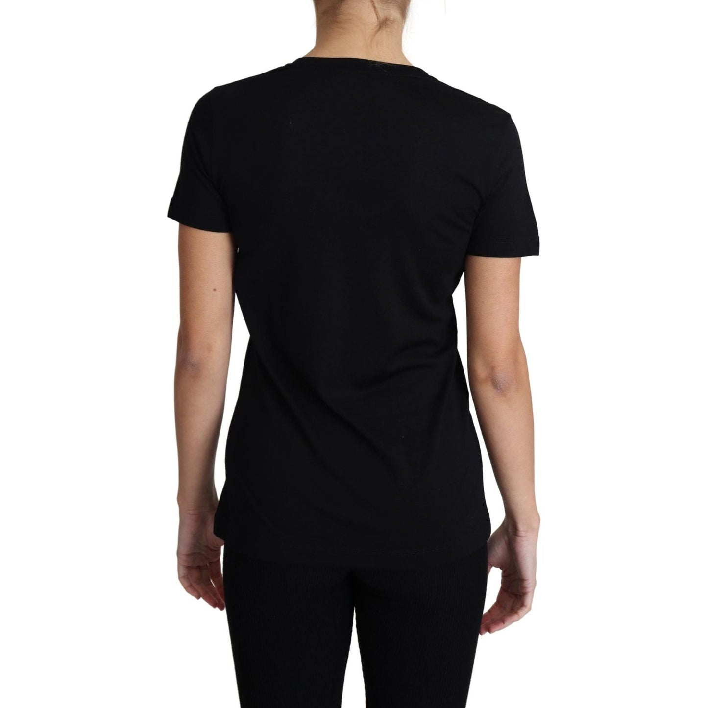 Dolce & Gabbana Elegant Black Wool Round Neck T-Shirt Dolce & Gabbana