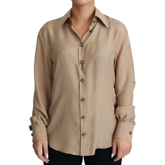 Dolce & Gabbana Elegant Beige Silk Shirt Dolce & Gabbana