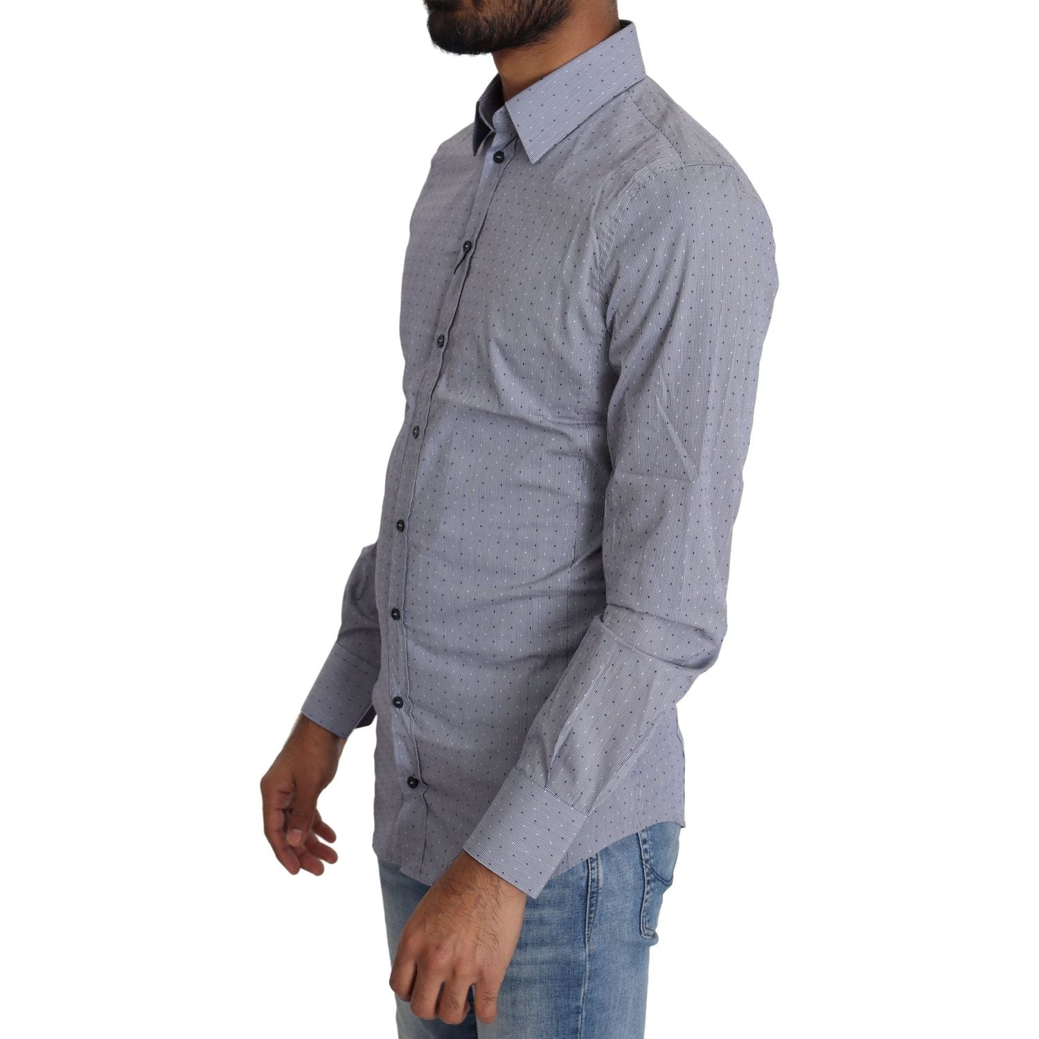 Sicilia 修身圆点棉混纺衬衫