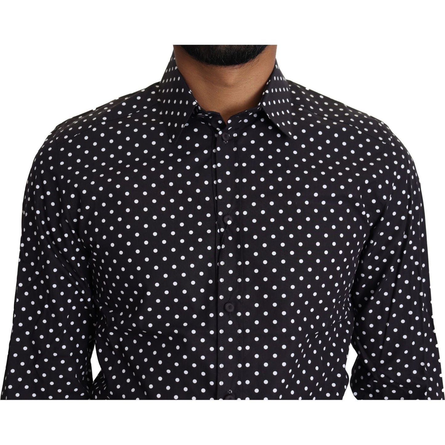 Dolce & Gabbana Elegant Polka Dot Men's Long Sleeve Shirt Dolce & Gabbana