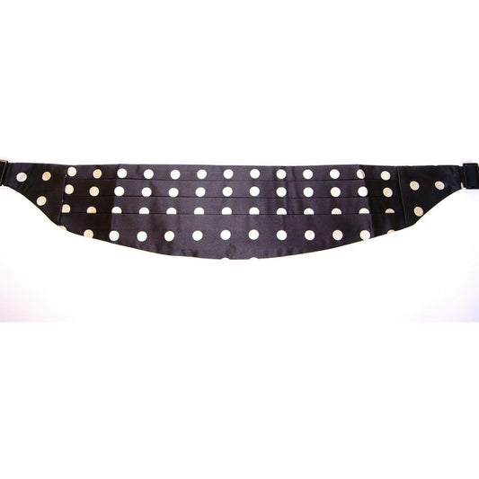 Dolce & Gabbana Elegant Silk Black Polka Dot Cummerbund Dolce & Gabbana