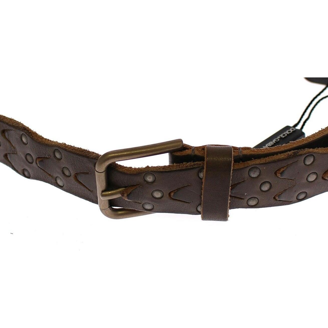 Dolce & Gabbana Elegant Leather-Cotton Fusion Men's Belt Belt Dolce & Gabbana Dark Slate Gray