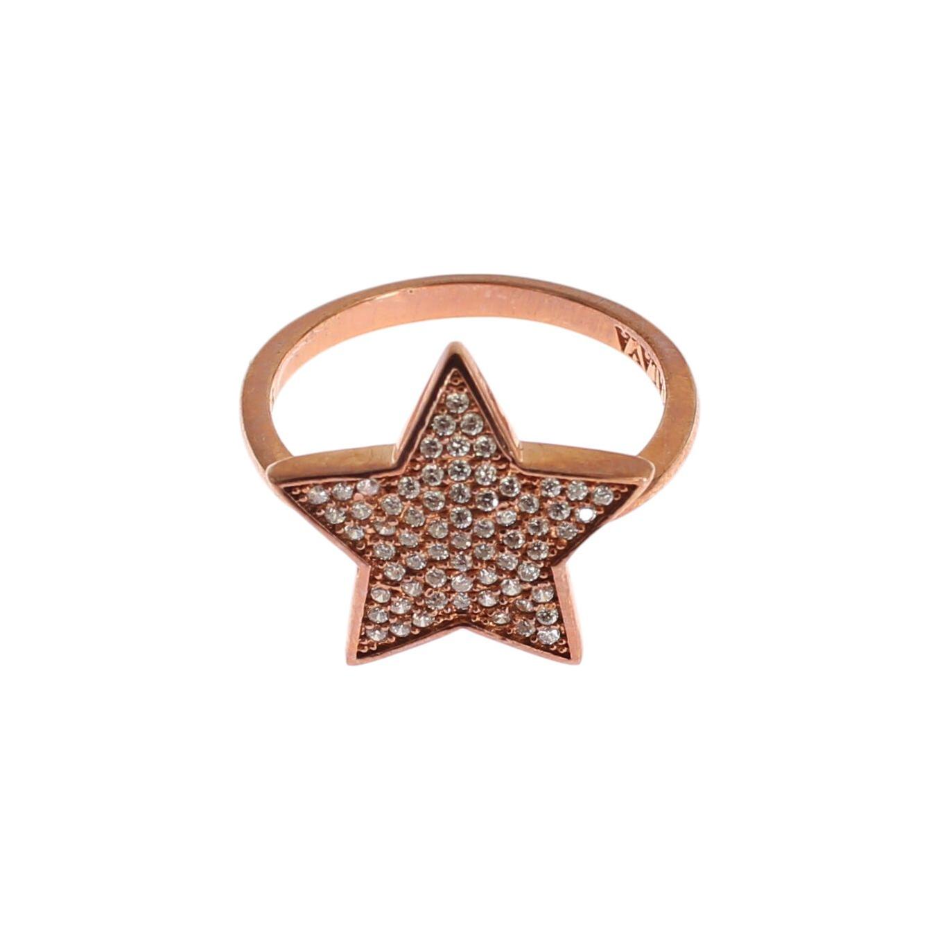 Nialaya Dazzling Pink Gold Plated Sterling Silver CZ Ring Ring Nialaya