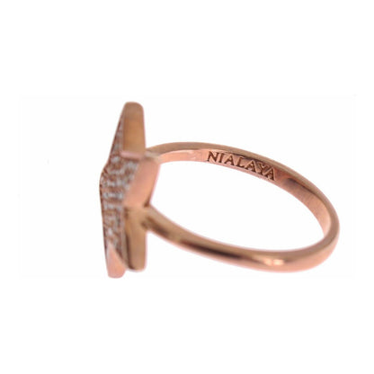 Nialaya Womens Clear CZ Star 925 Silver Ring