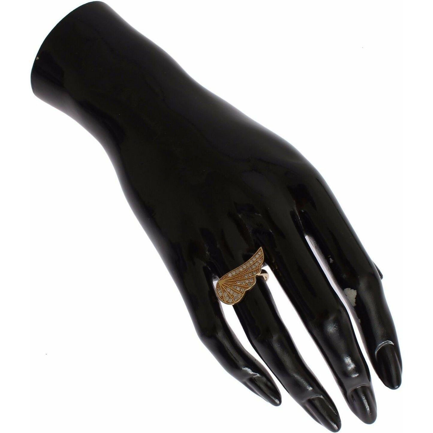 Nialaya Womens Clear CZ Gold 925 Silver Authentic Ring Ring