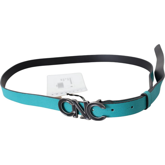 Costume National Chic Blue Green Leather Fashion Belt Belt Costume National