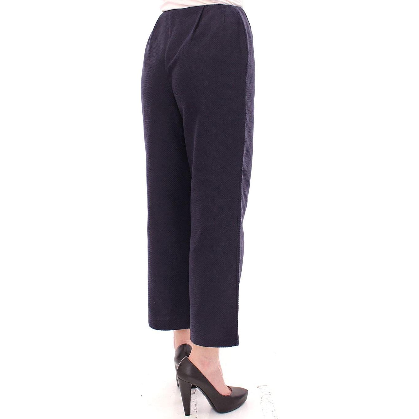 Andrea Incontri Blue Cropped Cotton Pants