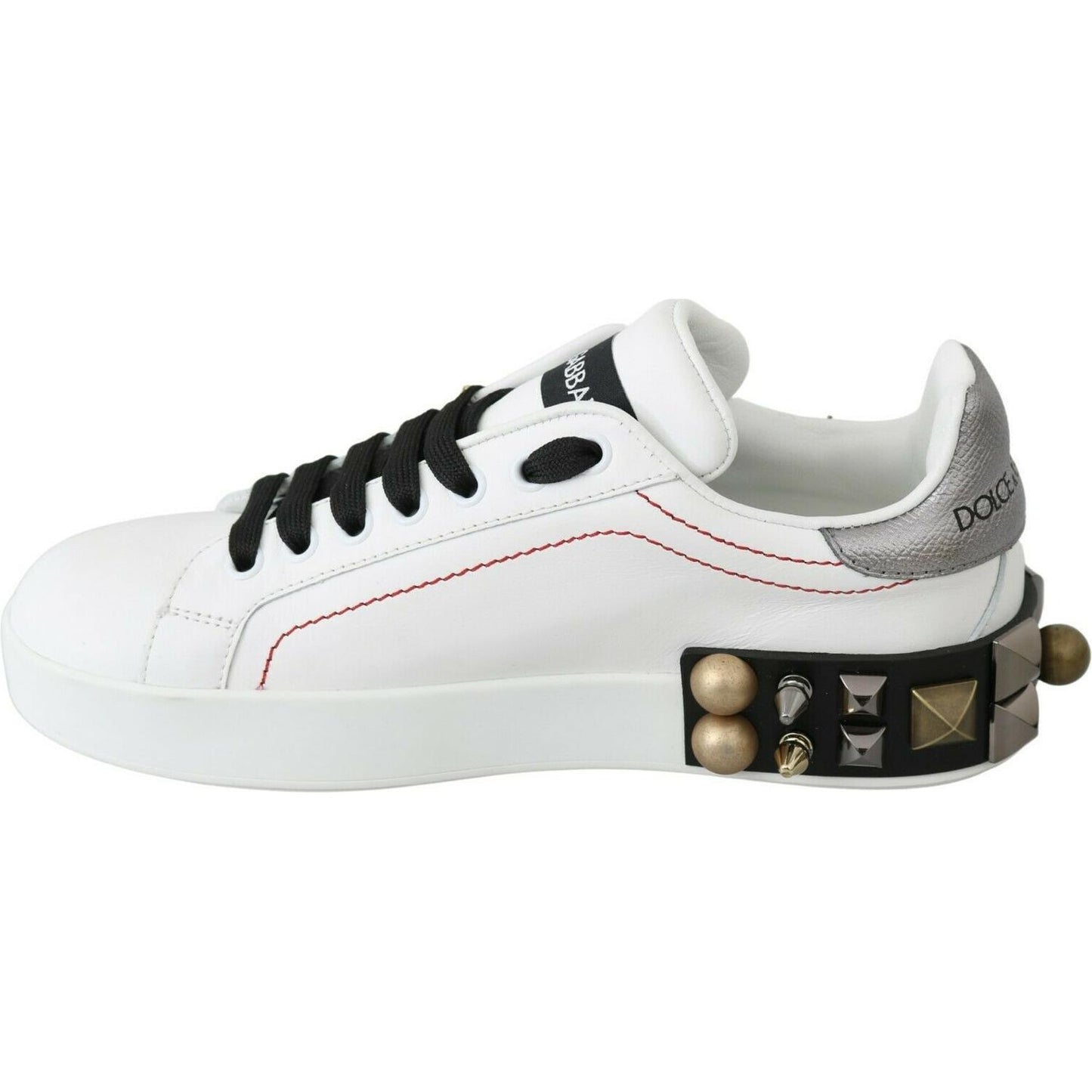 Dolce & Gabbana Floral Crystal-Embellished Leather Sneakers Dolce & Gabbana