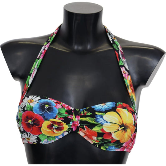 Dolce & Gabbana Multicolor Floral Print Swimwear Bikini Tops Dolce & Gabbana
