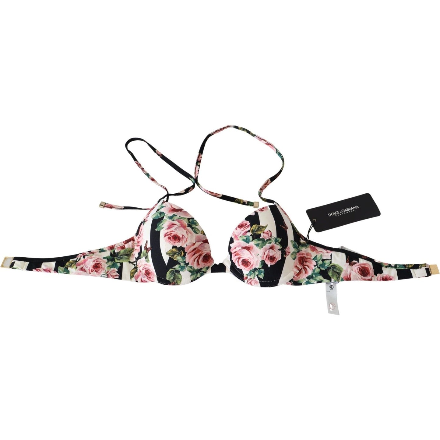 Dolce & Gabbana Elegant Rose Print Bikini Top Dolce & Gabbana