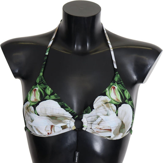 Dolce & Gabbana Multicolor Floral Print Halter Swimwear Bikini Top Dolce & Gabbana